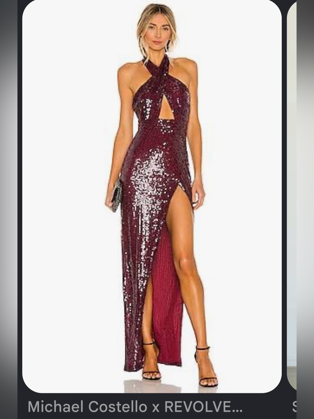 Michael Costello x Revolve Sequin Halter Dress